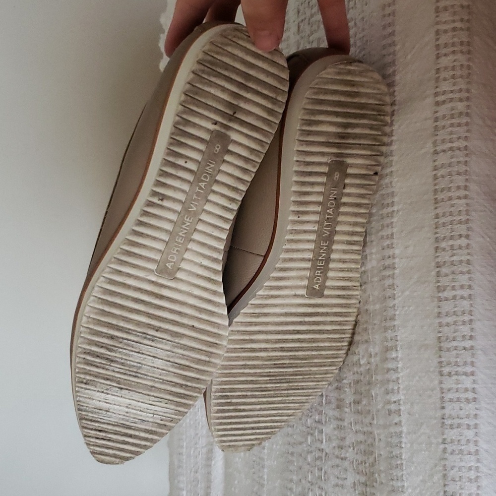 Adrienne Vittadini 'Linus' chain loafer, faux leather, taupe beige, women size 8 - Picture 6 of 8